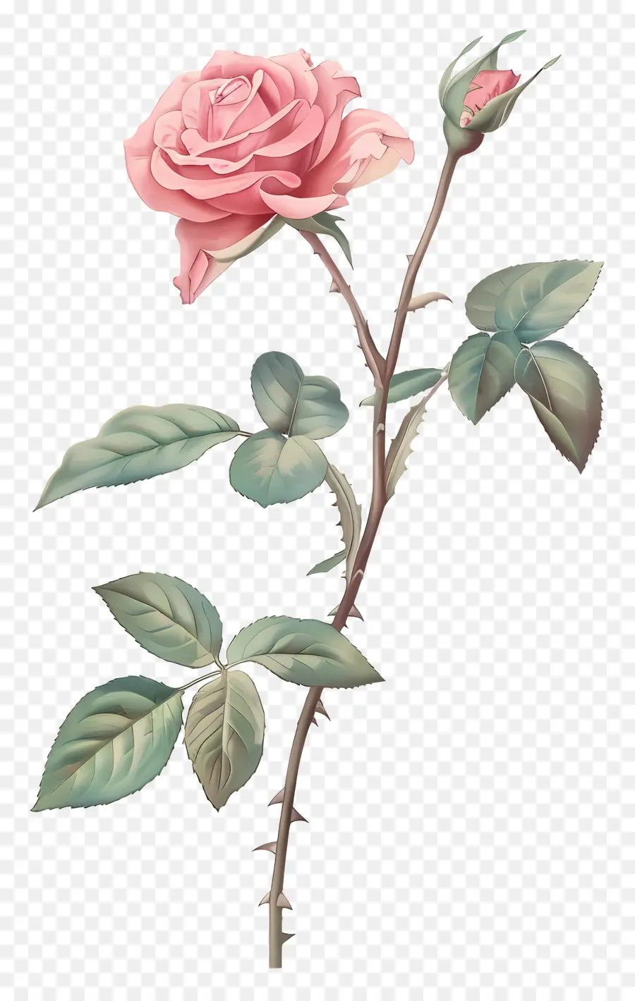 hoa hồng màu hồng - Chi tiết, màu nước cổ điển hoa hồng trên nền tối