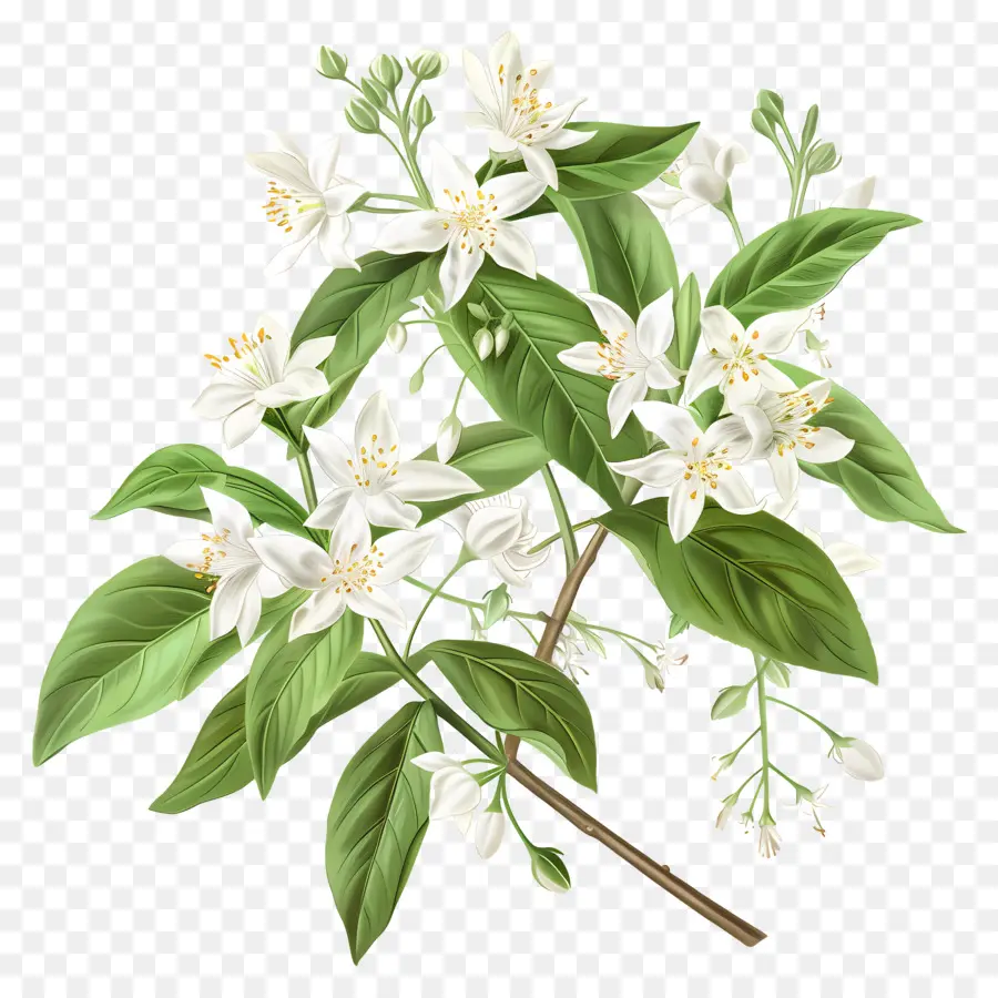 Deutzia Gracilis White Jasmine Jasmine Plant Lá xanh - Cây hoa nhài trắng với lá và hoa màu xanh lá cây