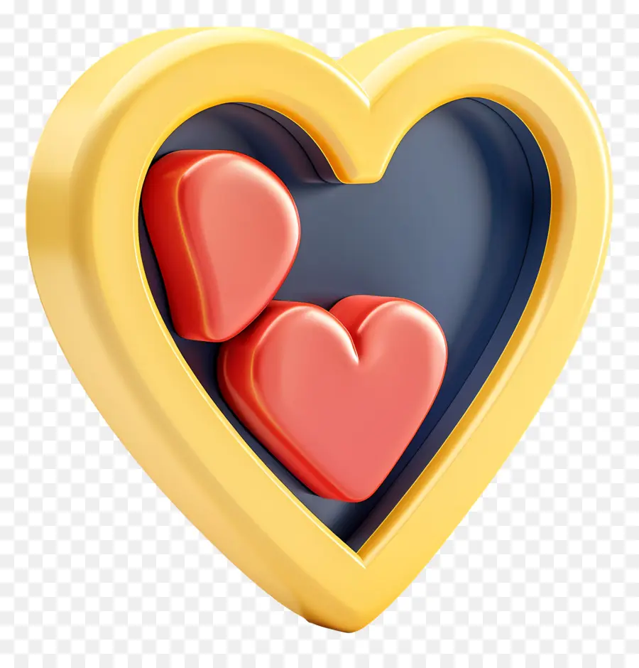 Il Giorno di san valentino - Forma del cuore con cuori rossi sulla cornice