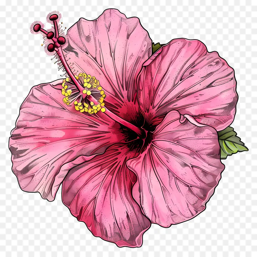 Hibiscus hồng Hibiscus hoa hồng nở - Hoa Hibiscus màu hồng đang nở hoa đầy đủ
