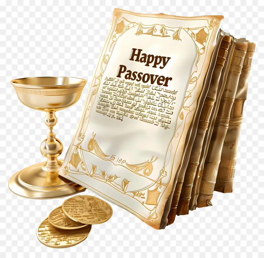 pasqua - Torah con tazze d'argento e matzah