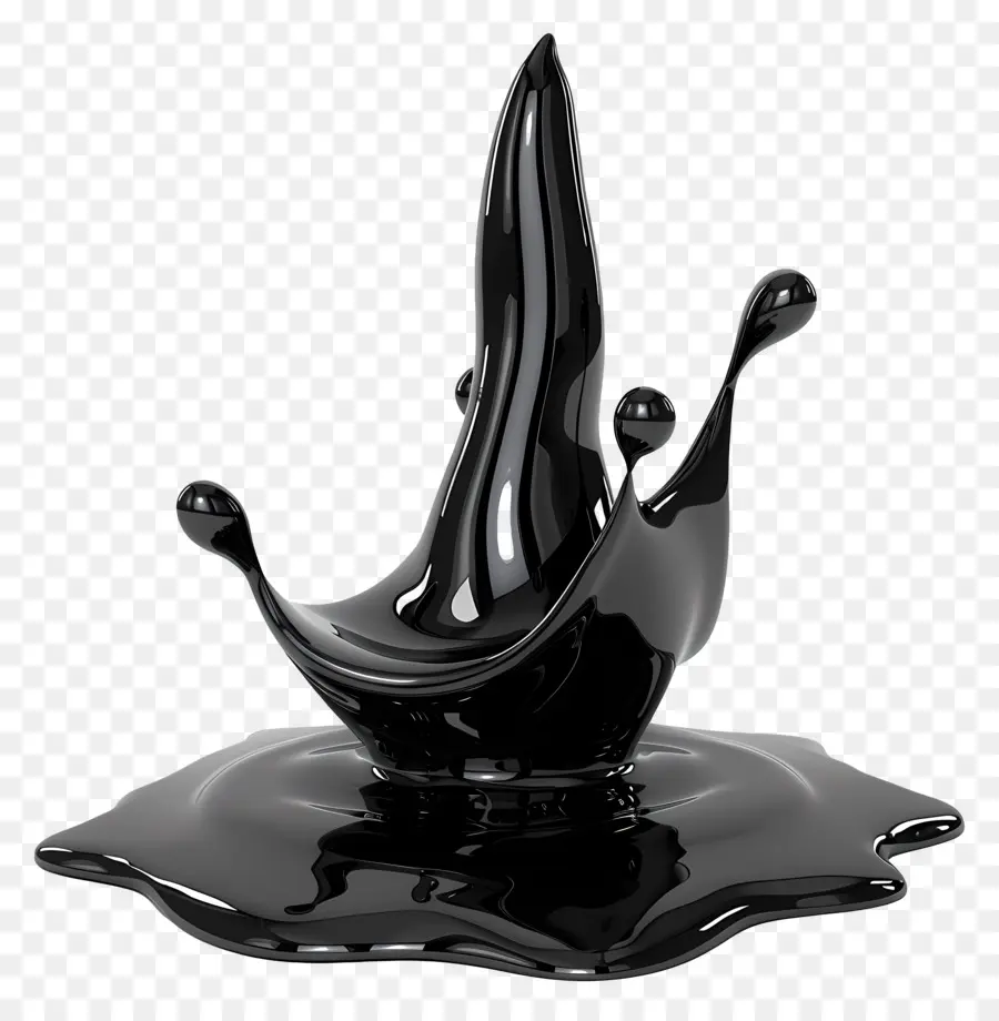 Schwarzöl Öl verschüttet schwarze Flüssigkeitsbehälterkronform - Fettige Flüssigkeitsverschmutzung aus kronenförmigen Behälter