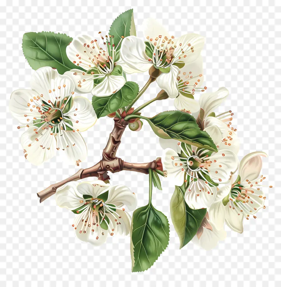 Apfelbaum - Apfelbaum blüht mit weißen Blumen
