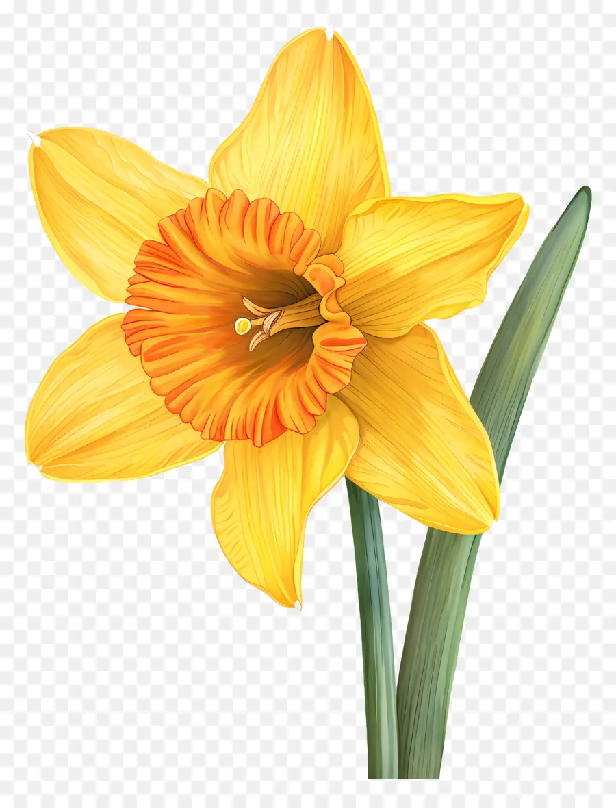 hoa màu vàng - Daffodil màu vàng rực rỡ với trung tâm màu trắng