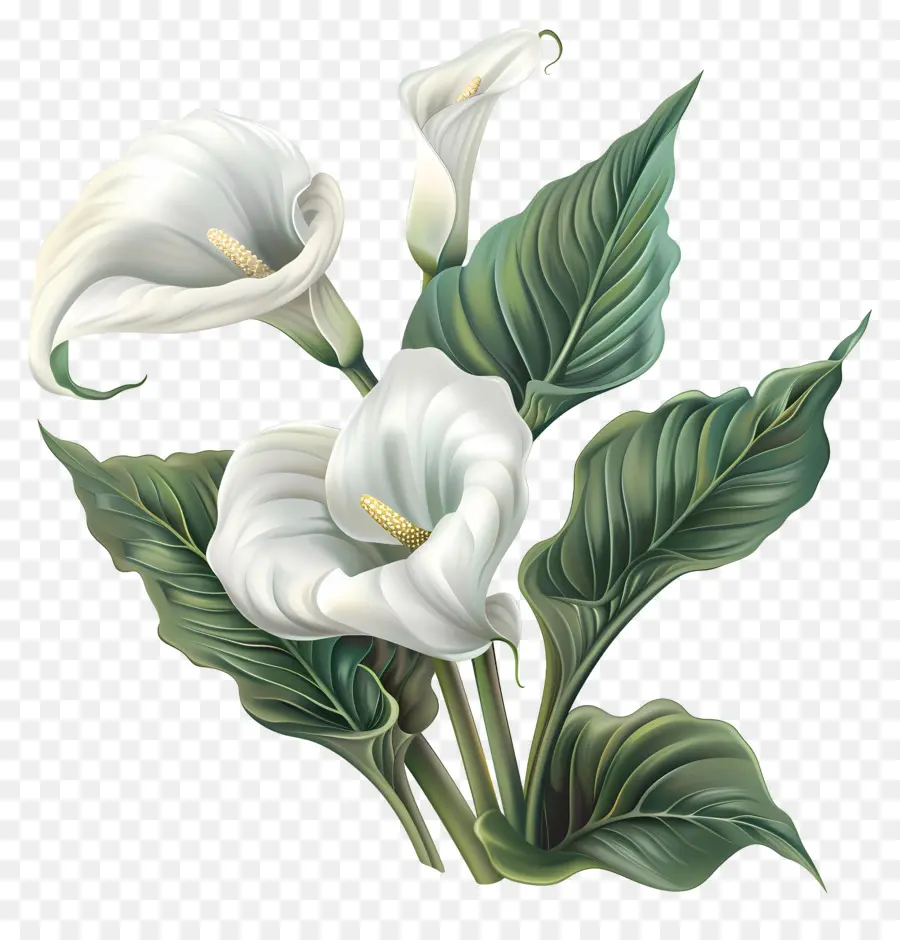 Calla Lily Calla Lilies White Flowers Black Black Sfrollo disposizione floreale - Calla bianca gigli su sfondo nero