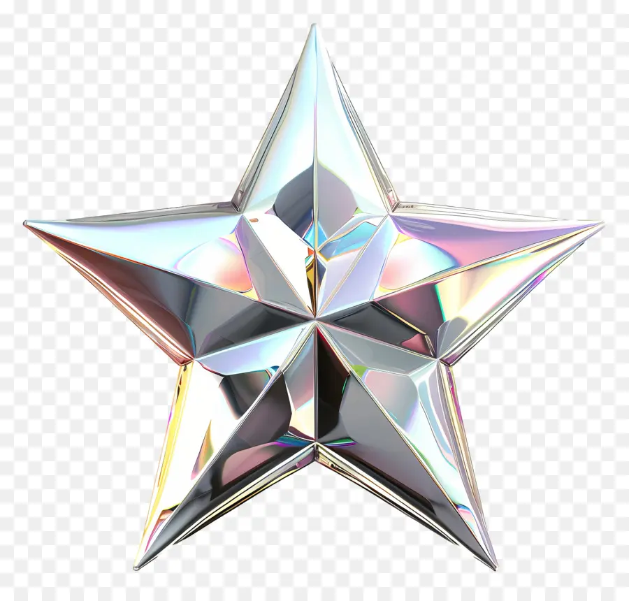 Silver Star - Spiegelt Silberstern mit scharfen Kanten