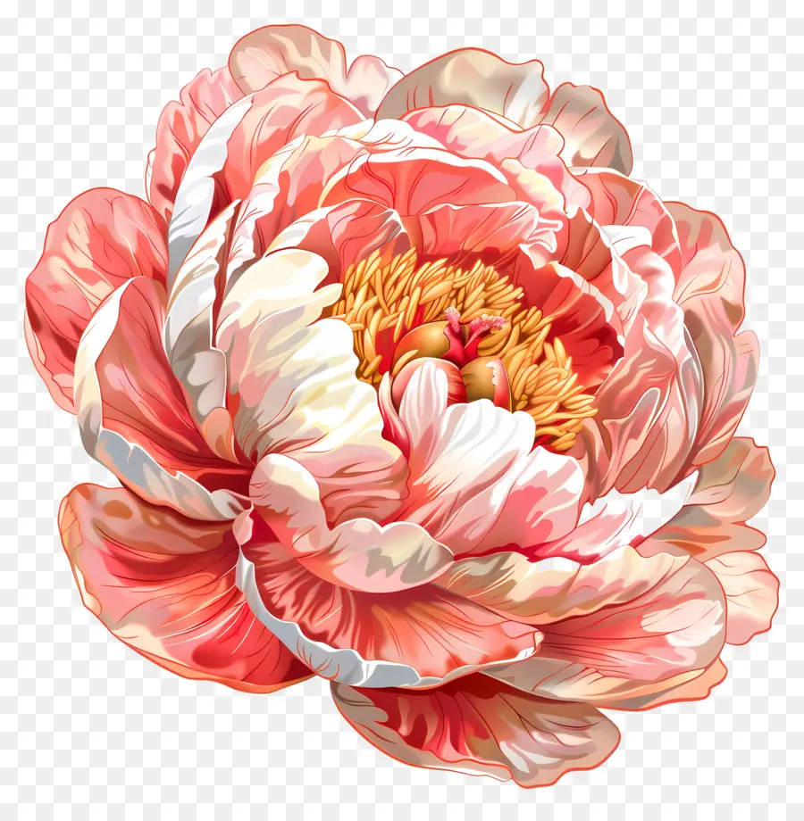 Blütenblätter - Große rosa Pfingstrosen mit weißen Akzenten