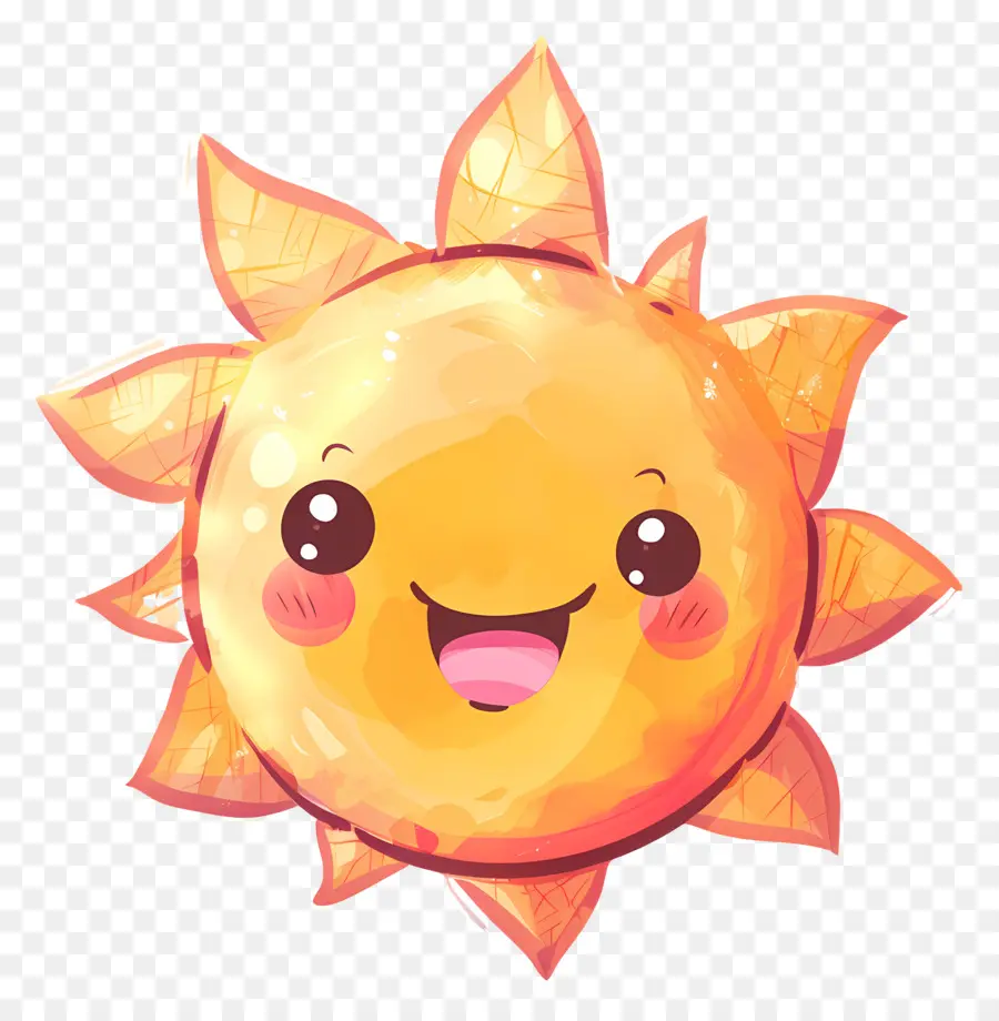 cartoon sole - Sun felice dei cartoni animati con viso sorridente