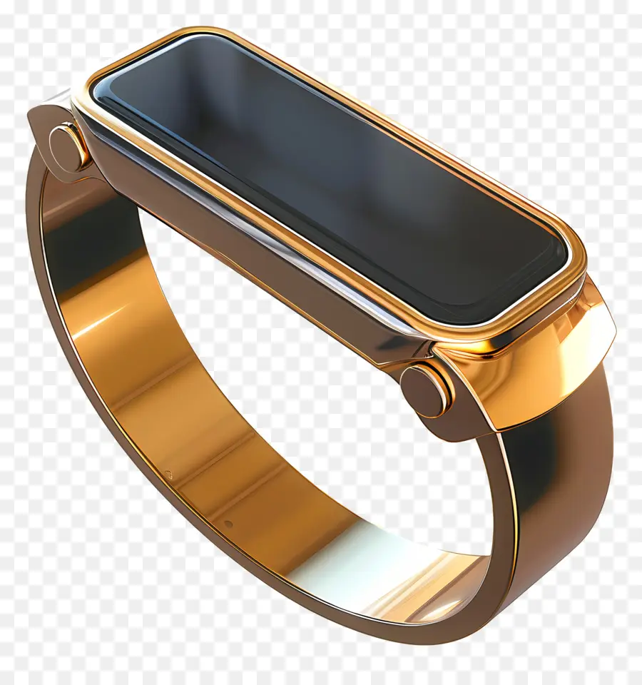 gold Uhr - Goldene Uhr mit schwarzem Bildschirm und Tasten