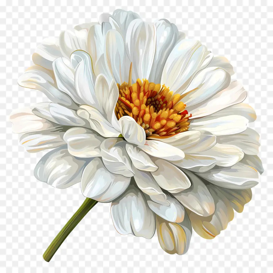 fiore bianco - Fiore bianco con centro giallo brillante, realistico