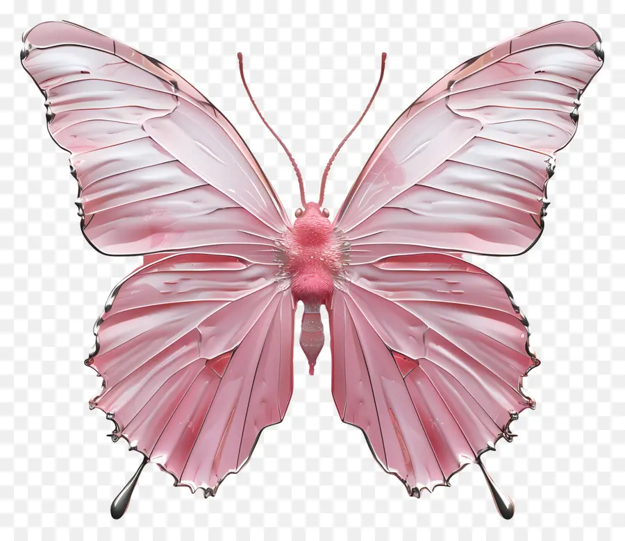 farfalla rosa farfalla rosa farfalla metallica farfalla ali di farfalla dettagliata farfalla su sfondo nero - Farfalla metallica rosa con intricati dettagli dell'ala