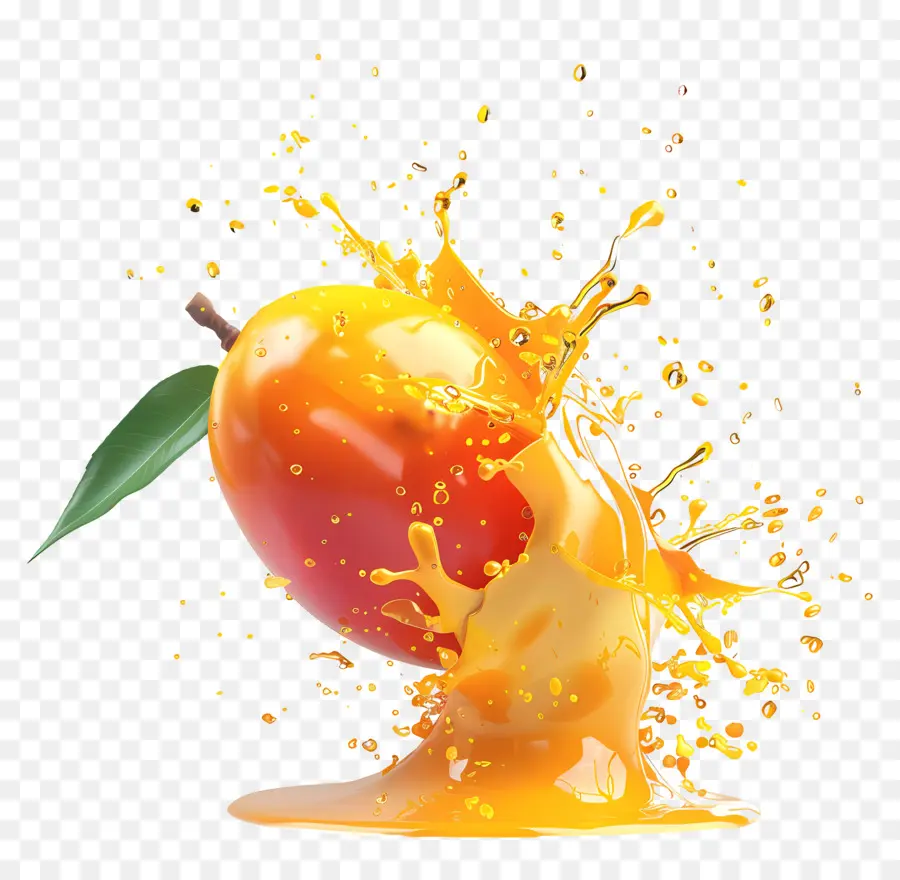 Mango - Immagine colorata di mango a fette con succo