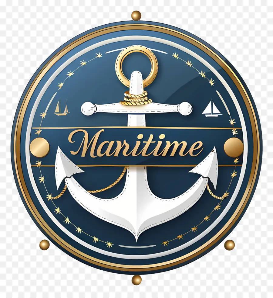 Maritime Day Maritime Boat Anchor Nautical - Logo a tema nautico con barca e ancoraggio