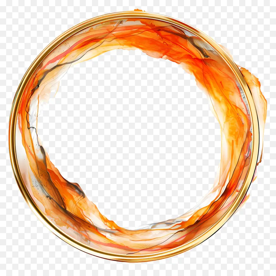 frame Kreis - Goldener flüssiger Ring auf schwarzem Hintergrund Wirbel