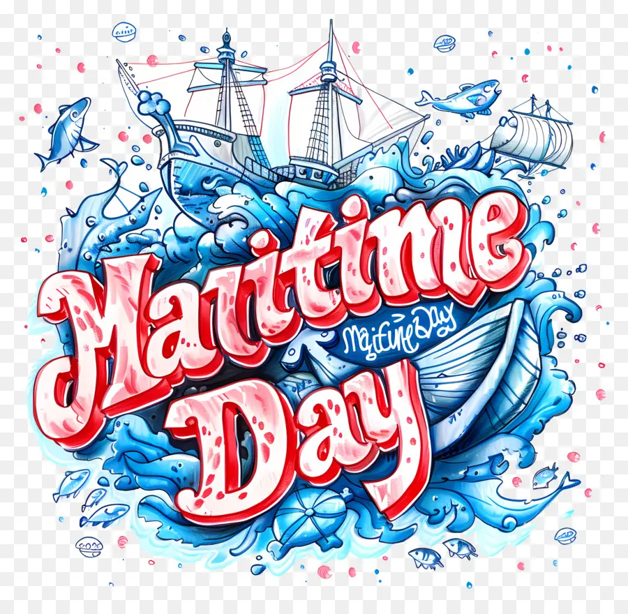 Seeverkehr Tag Ozeanfeier Nautische Kultur Maritime Event Marine Life - Festtagsfeier mit Schiff und Meer