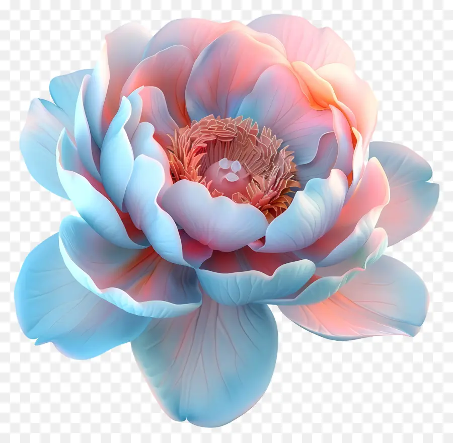 bông hoa sen - Hoa sen 3d màu hồng với chồi trắng sáng bóng