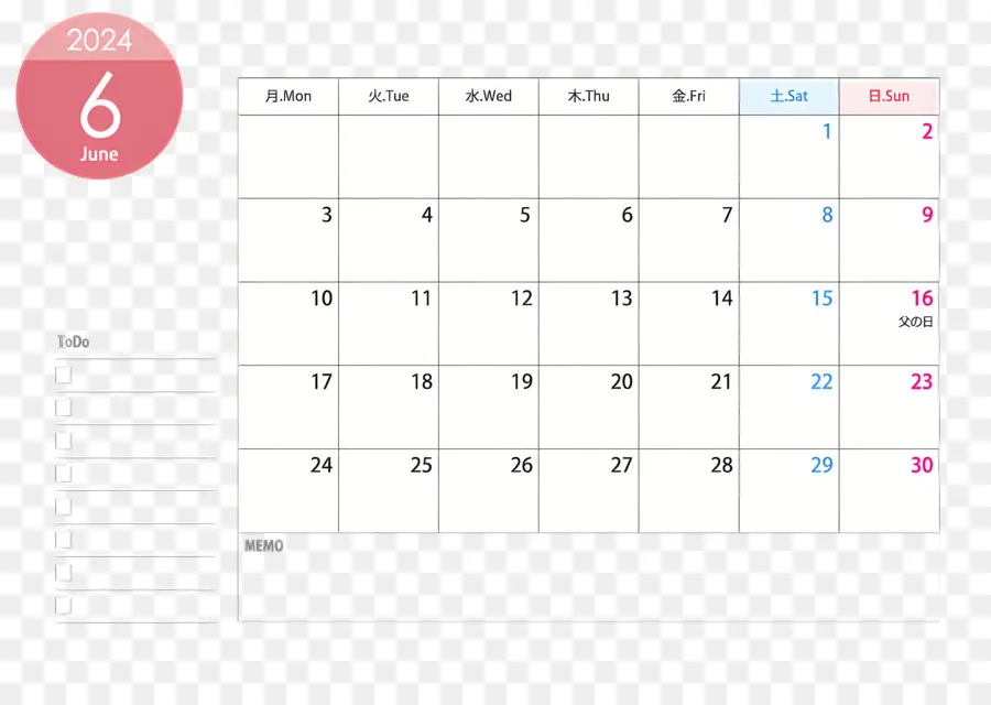 Juni 2024 Kalenderkalender Mai Datteln gekennzeichnet - Minimalistisch kann mit markierten Daten Kalender kalenden