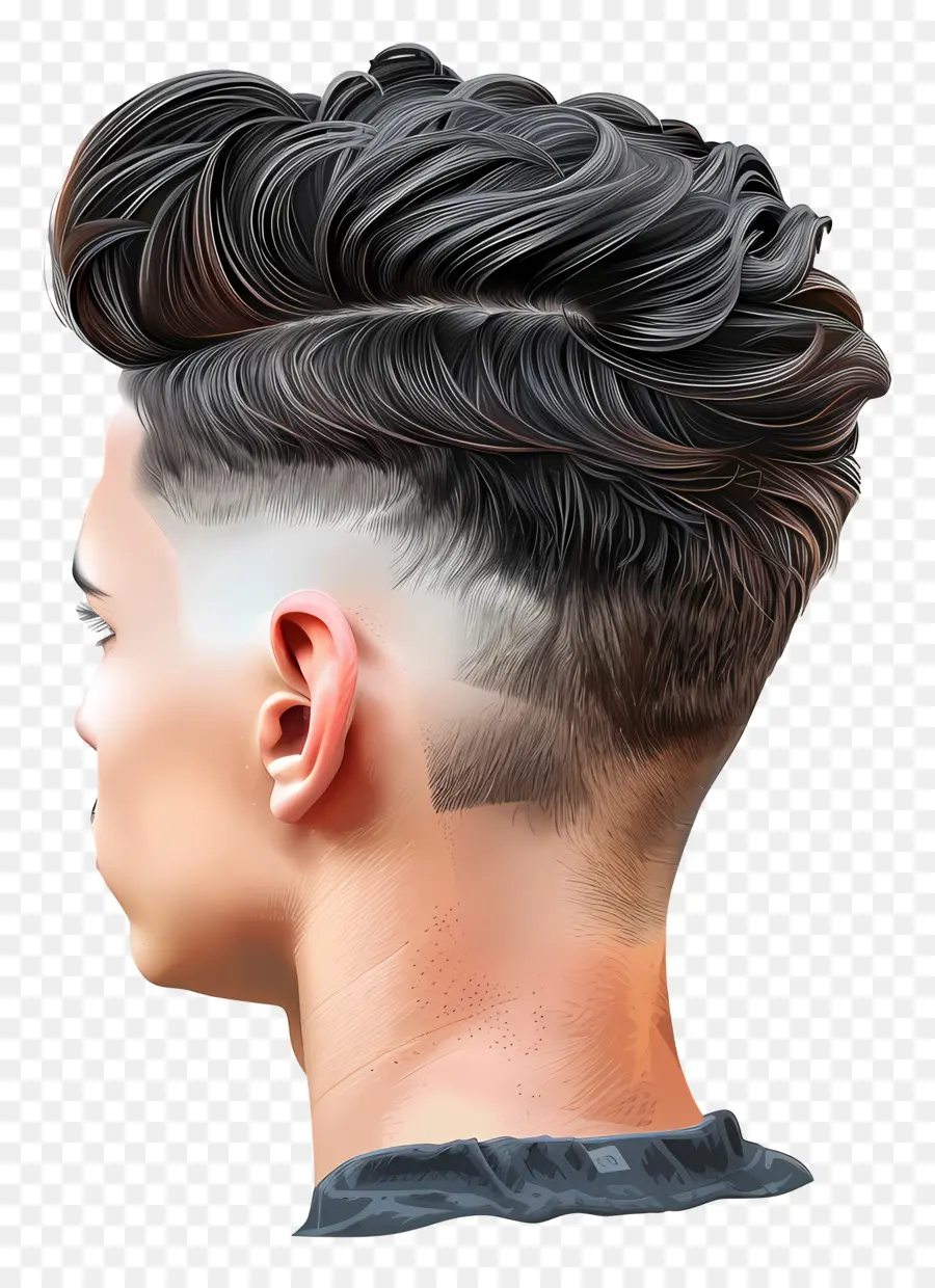 unterschnittene Haarschnitt -Haarschnitt -Haarschnitt mit geringer Fade -Fade -Haarschnitt rasiert - Mode Seitenteil Haarschnitt über den Menschen