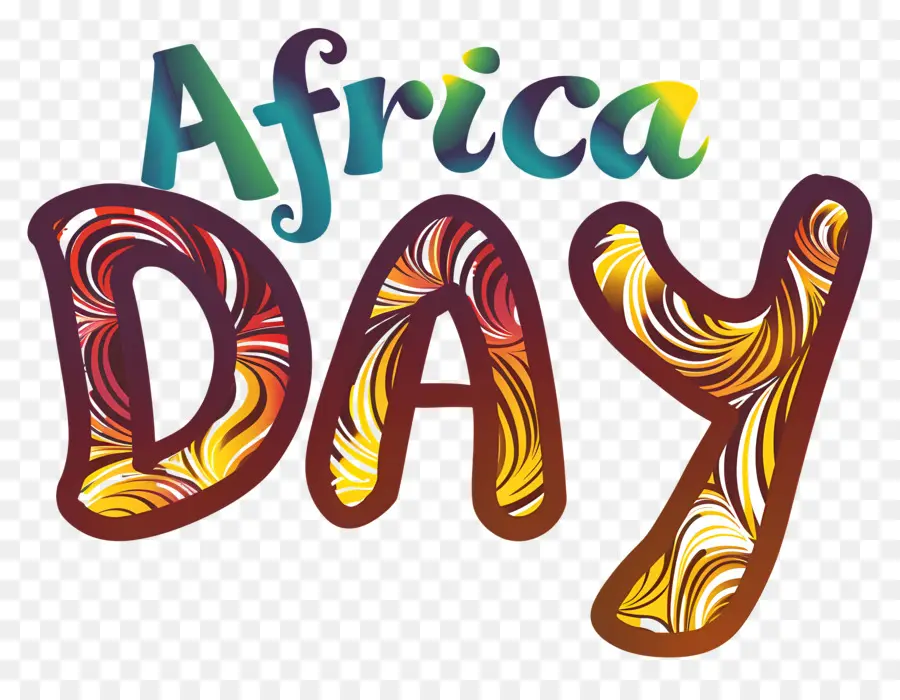 Afrika Day Afrika Afrika Day Feiern Sie Kultur - Wurgender Afrika -Tag -Schriftzug mit schwarzem Hintergrund