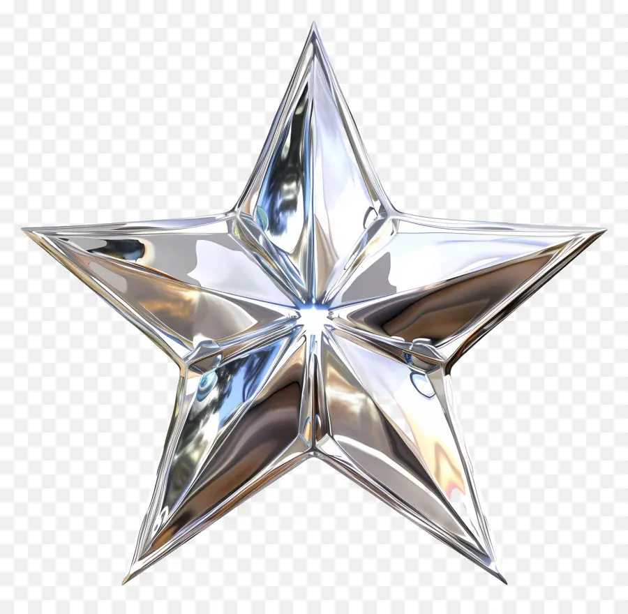 la stella d'argento - Grande stella argentata lucida con molti punti