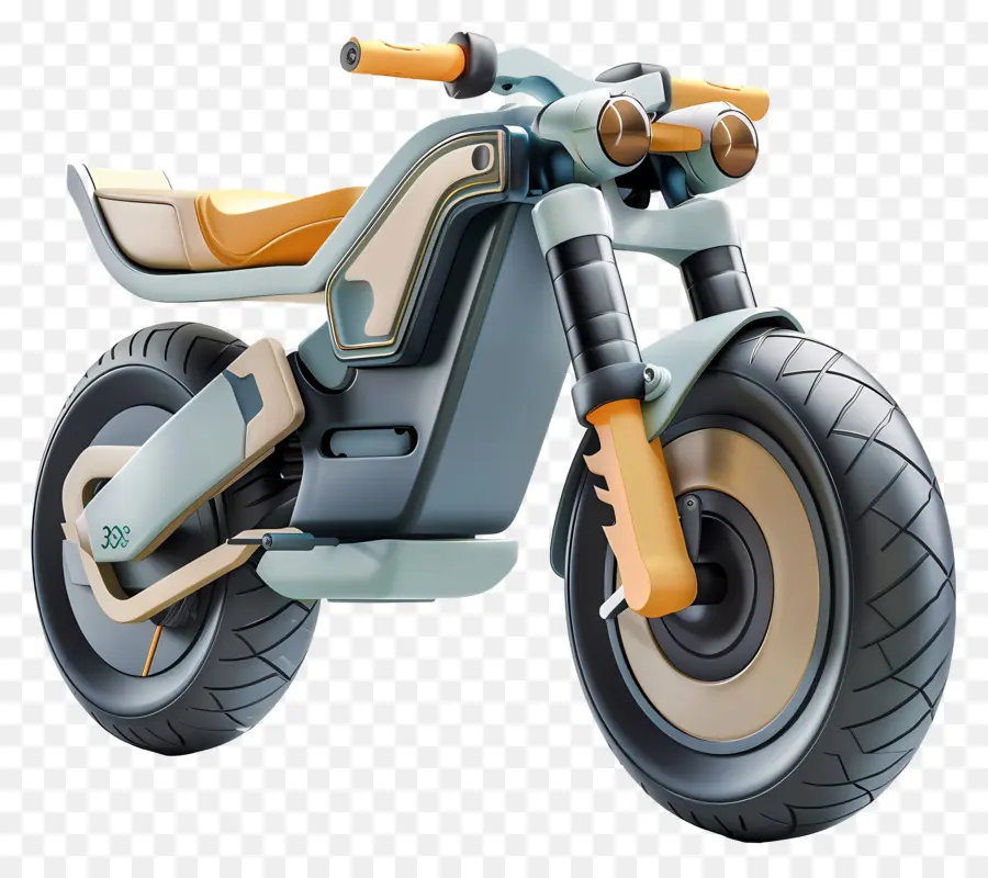 electric bike electric motorcycle 3d model orange tires black accents