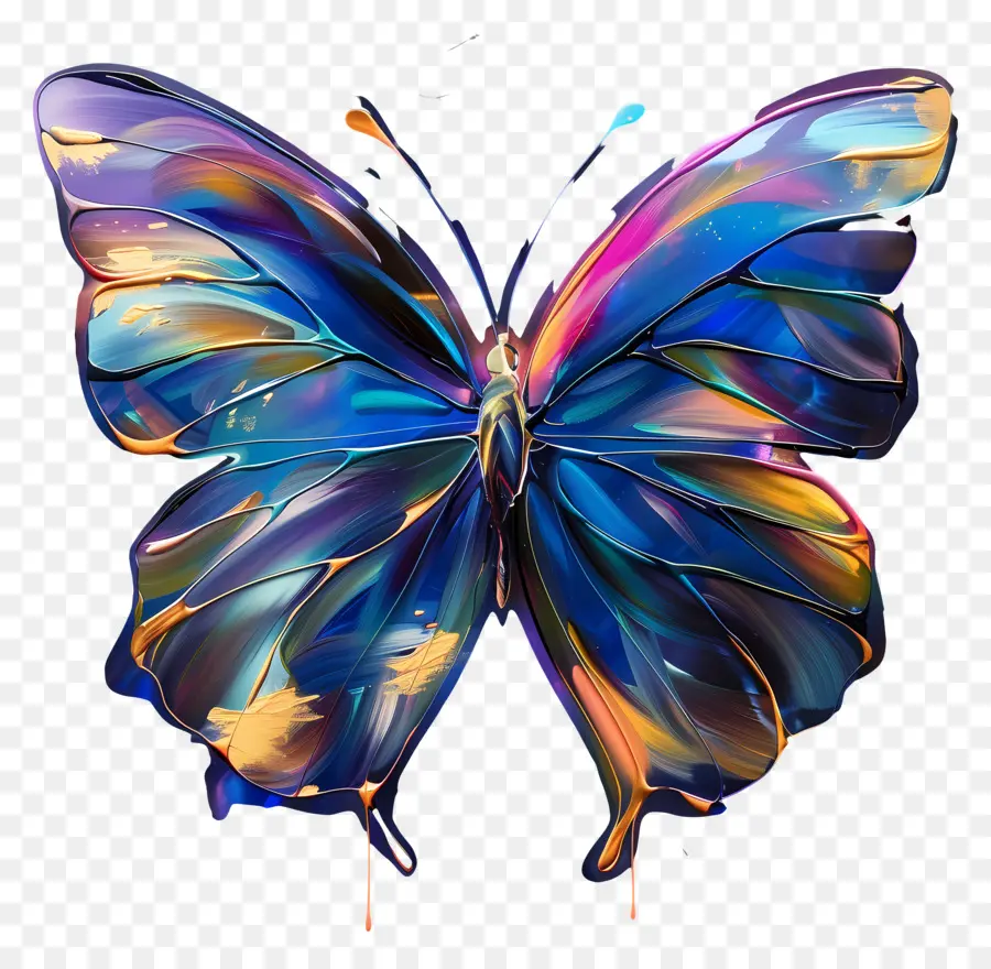 Flügel - Lebendiger abstrakter Schmetterling mit glänzenden durchscheinenden Flügeln