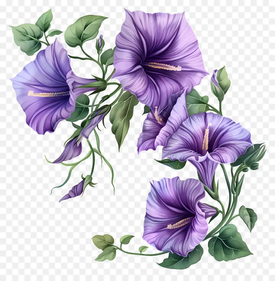 fiore viola - Gloria del mattino viola su uno splendido sfondo nero