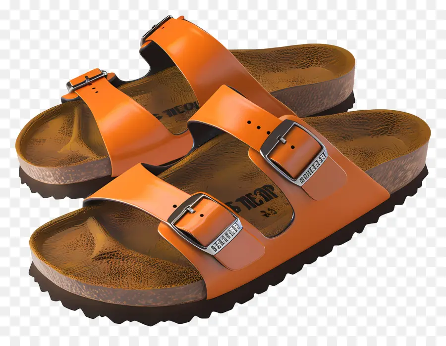 sandali in pelle Birkenstock sandali con fibbia sandali marroni sandali a doppio cinturino - Sandali in pelle con fibbia con tallone rotondo