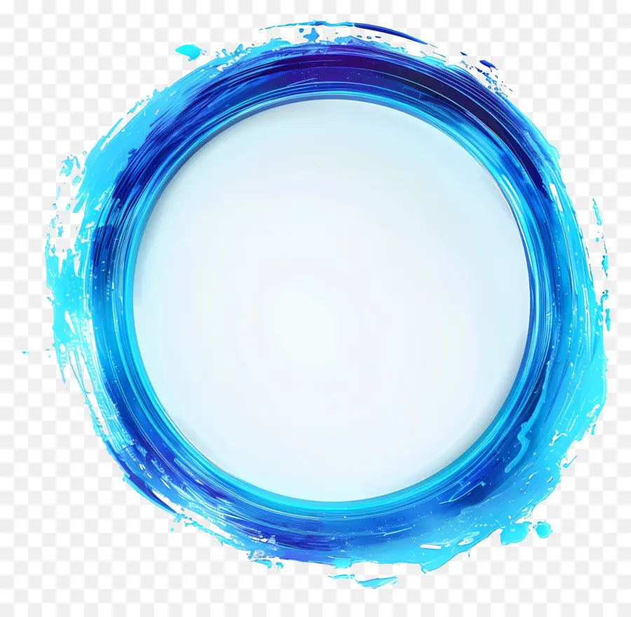 cerchio blu - Circolo di carta bianca con schizzi di vernice blu