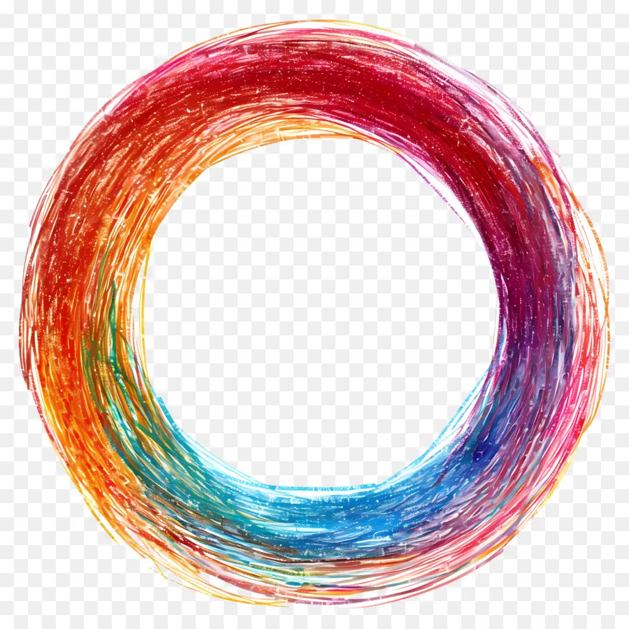 arcobaleno - Forma circolare con gocciolamenti di vernice arcobaleno