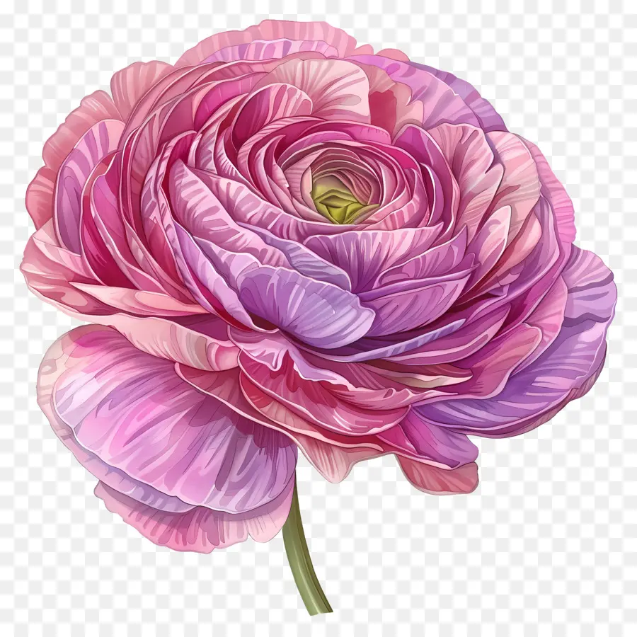rosa rose - Digitales Gemälde von rosa Rose mit Blättern, realistisch