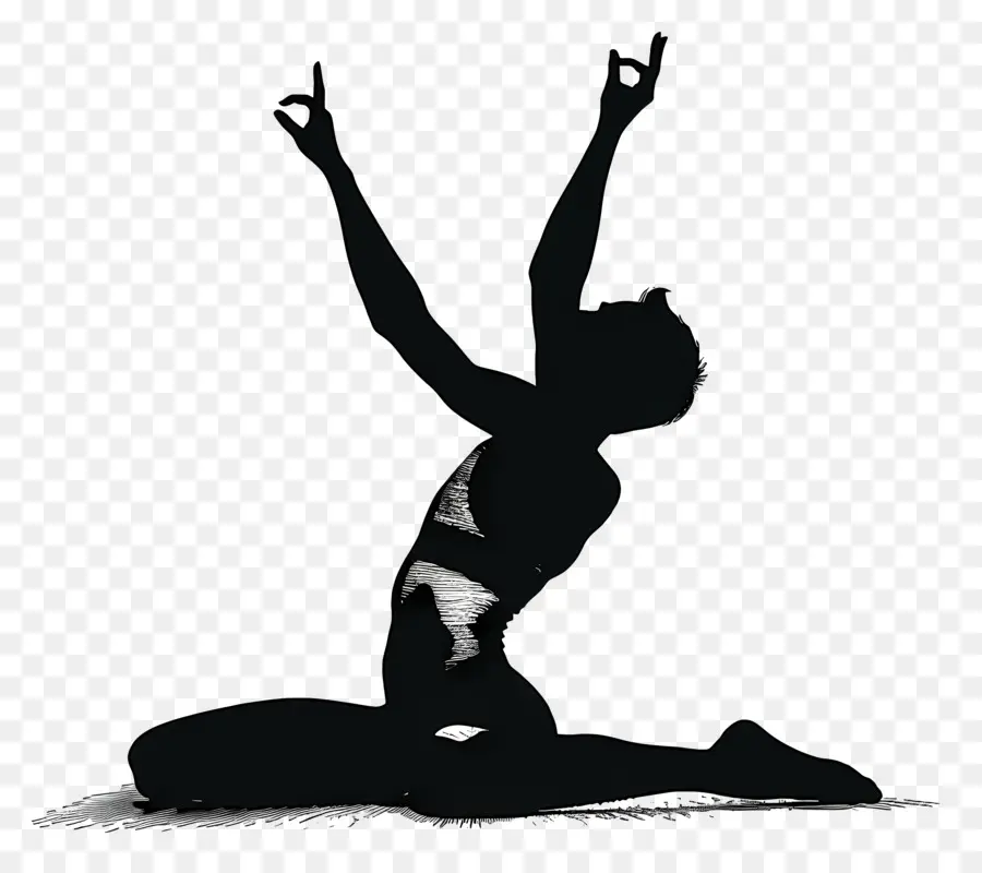 Gymnastics Man Silhouette Silhouette Woman Gesture Body Lingua - Donna in silhouette seduta con le braccia tese