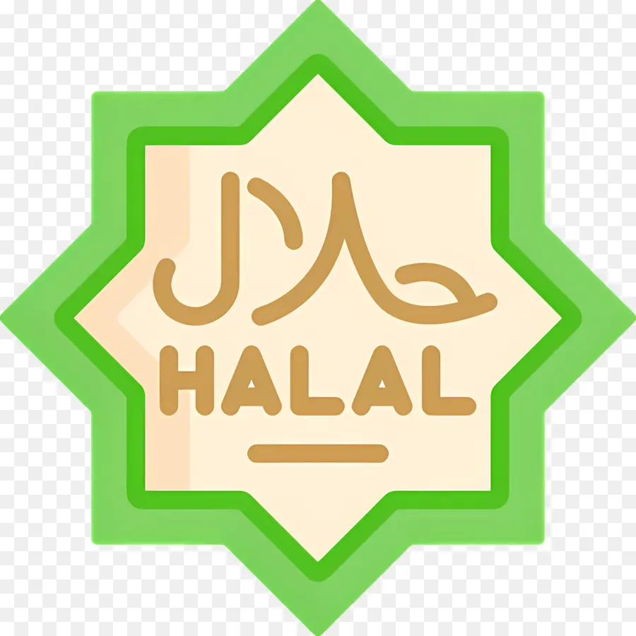 hồi giáo logo - Thiết kế logo Halal xanh và trắng