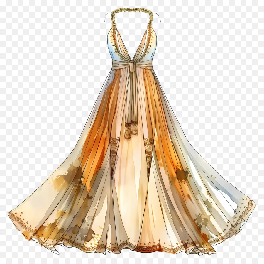 Bohemian Hochzeitskleid weißes und gelbes Kleid schiere Mieder goldene und silberne Perlenkleid, die stürzende Ausschnitt - Weißes und gelbes Kleid mit Perlenakzenten