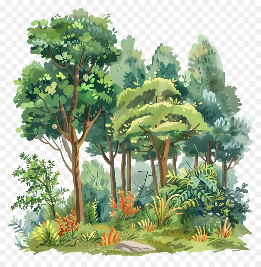 Pinien - Üppiger Wald mit Vielfalt von Bäumen