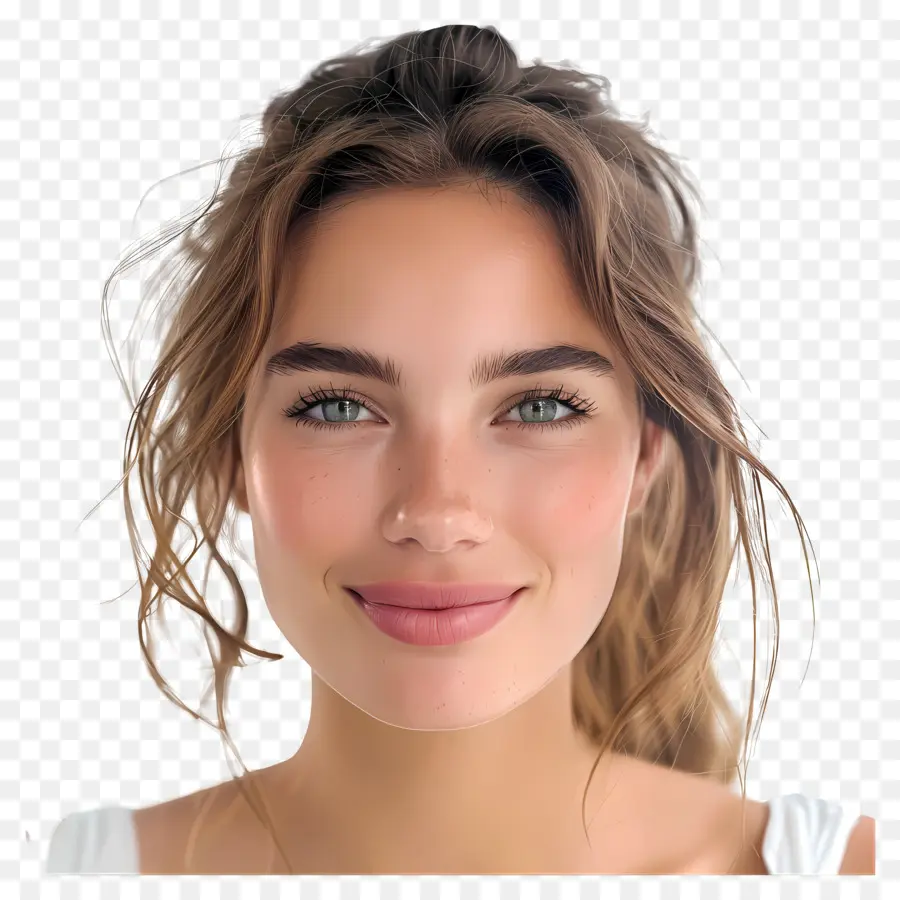 người phụ nữ mặt - Người phụ nữ trẻ với mái tóc nâu và đôi mắt xanh