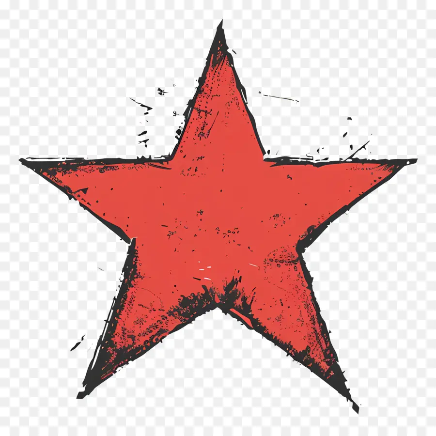 Roter Stern - Grunge Red Star auf schwarzem Hintergrund
