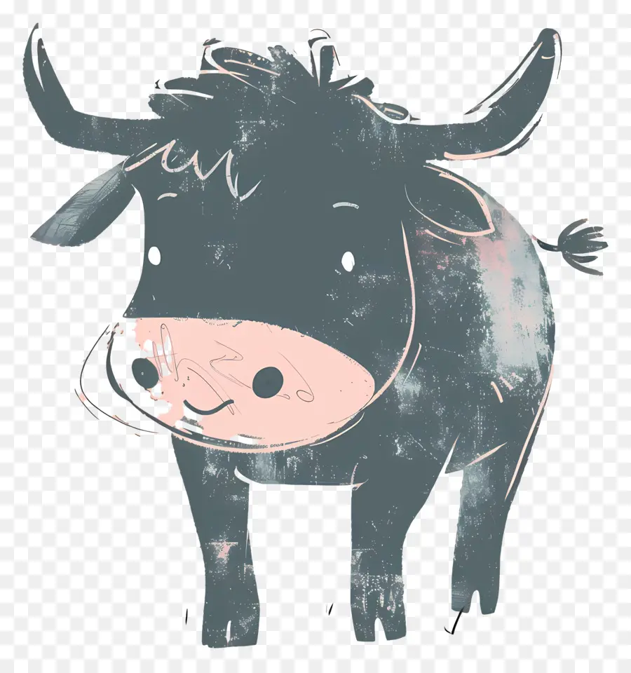 bull cute cow drawing cartoon cow big-eared cow fuzzy coat cow