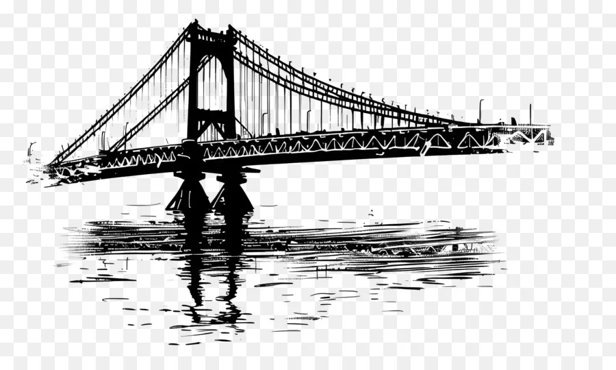 Cầu thép cầu Mumbai Bridge - Cây cầu lớn, được chiếu sáng trên mặt nước với các phản xạ