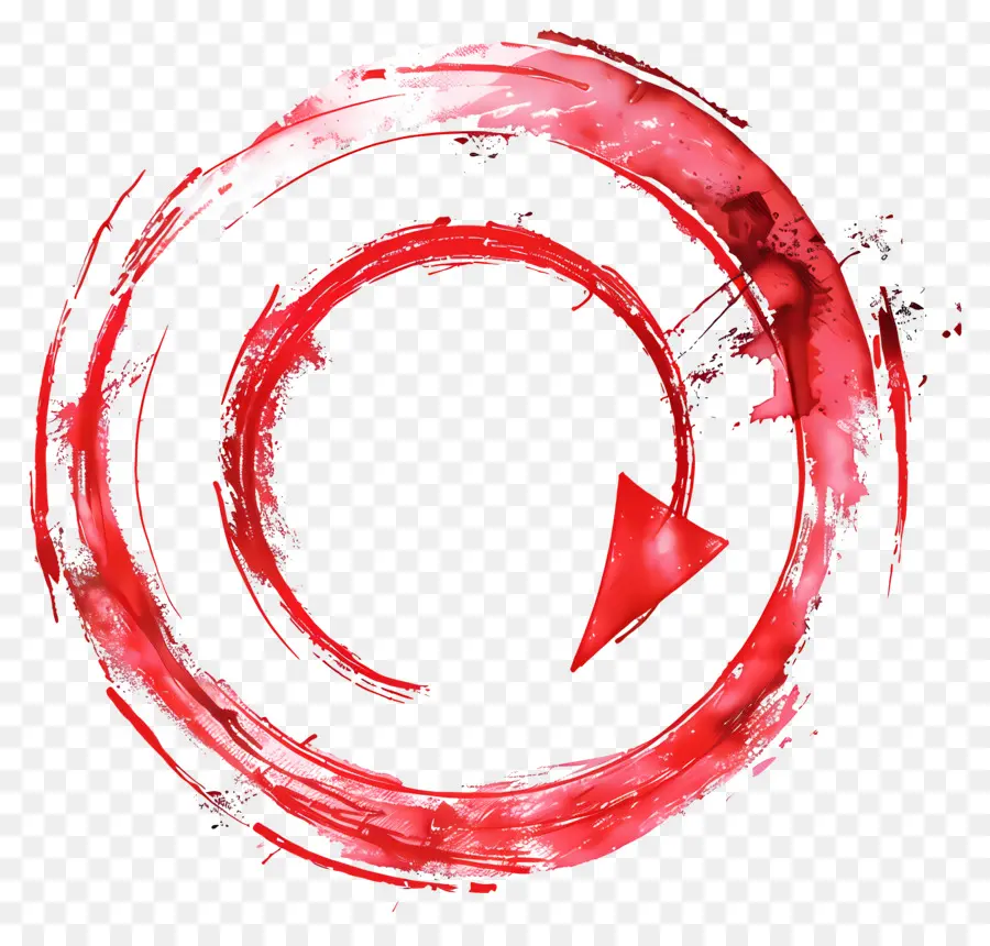 Pfeil - Roter Kreis mit Pfeil, bespritzter Farbdesign