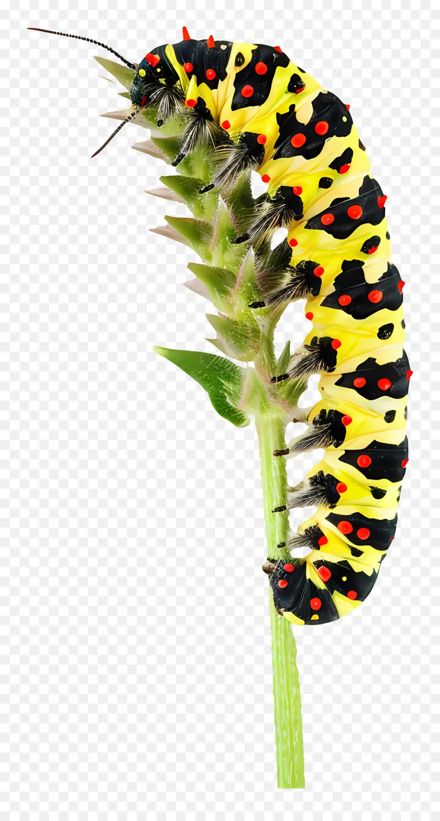 Côn bướm côn trùng Vườn Vườn Động vật hoang dã thiên nhiên - Sâu bướm lớn với các đốm màu vàng, đen, đỏ