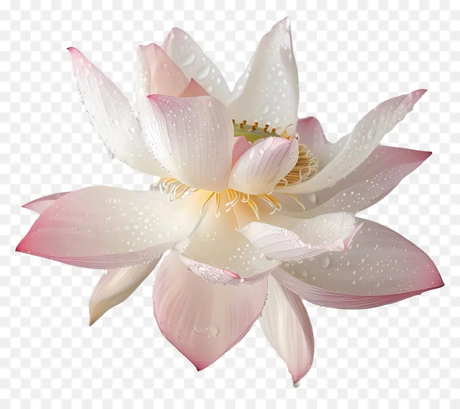 Lotusblüte - Rosa Lotusblume mit Regentropfen, gelassen