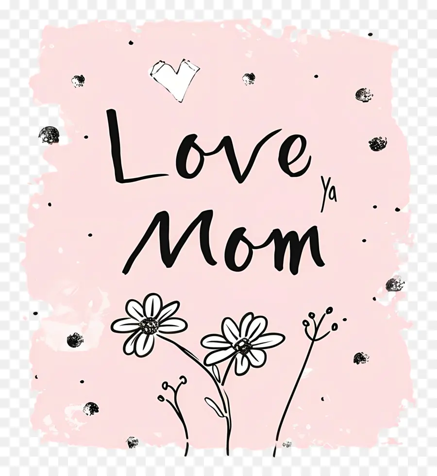 La festa della mamma - Sfondo rosa con scritta a mano `love ya mamma