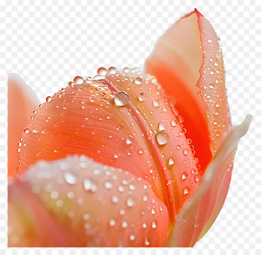 Dew Blume Pink Tulpen Regentropfen Nahaufnahme erschossen - Nahaufnahme von rosa Tulpe mit Regentropfen