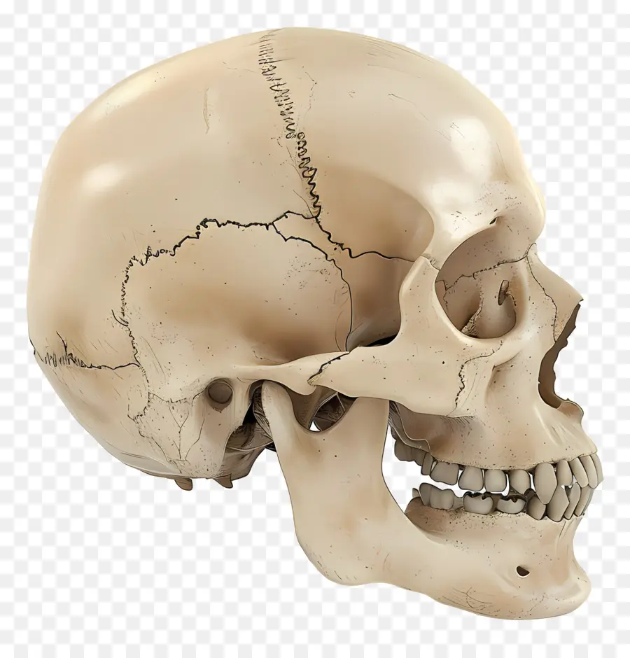 Vista laterale del cranio umano Anatomia umana Skeleton Cranio - Semplice cranio umano senza caratteristiche