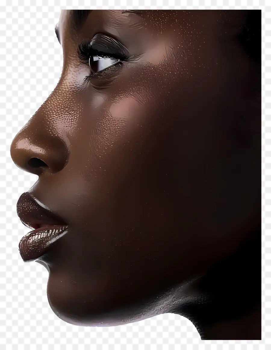 Donna nera faccia pelle scura afroamericana da donna gli occhi chiusi - Donna afroamericana con gli occhi chiusi