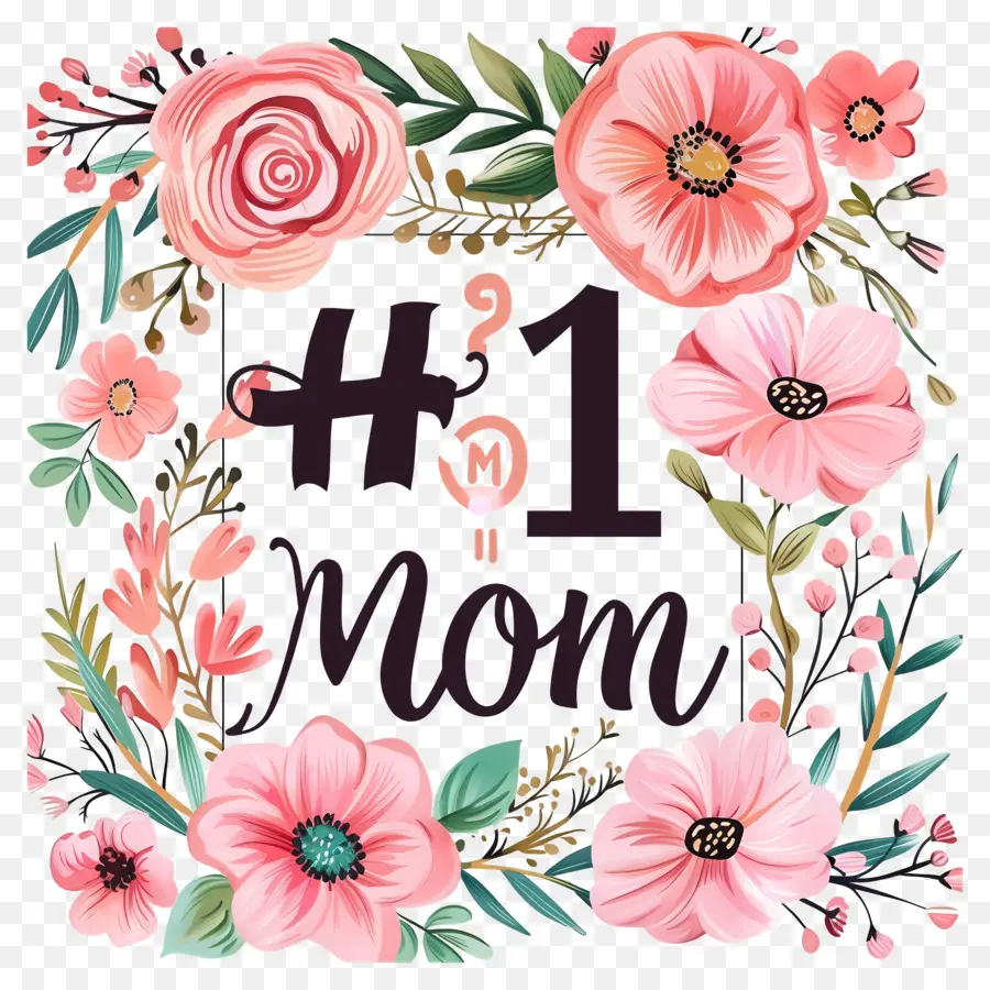 Muttertag - Elegantes Blumenmom Mom -Design in Pink