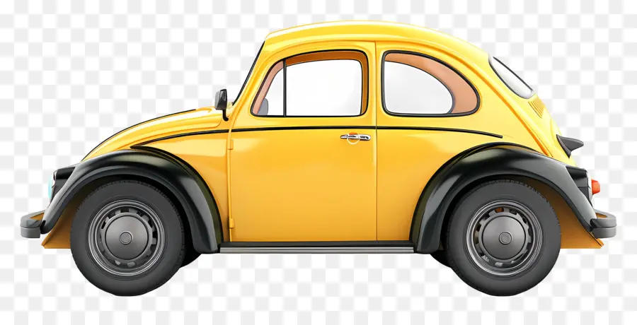 Phong cách xe bên xem đèn pha ô tô màu vàng. - Xe màu vàng với đèn pha sáng và vành màu đen