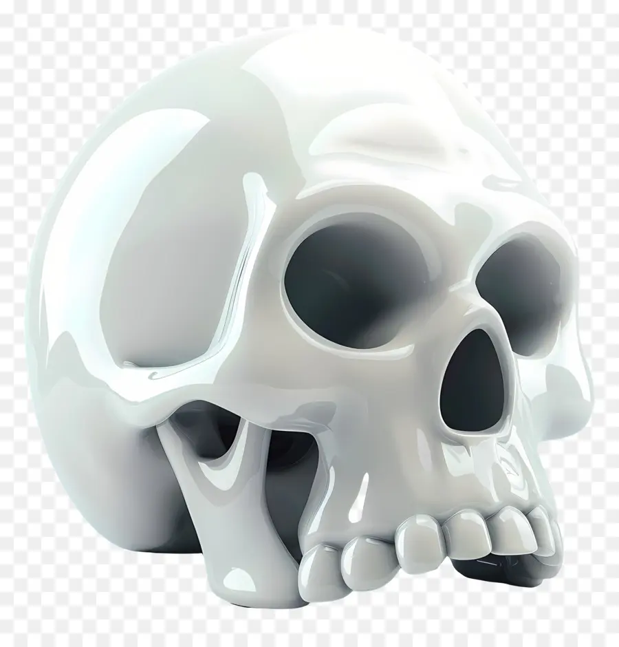 Halloween - Weißer menschlicher Schädel auf schwarzem Hintergrund