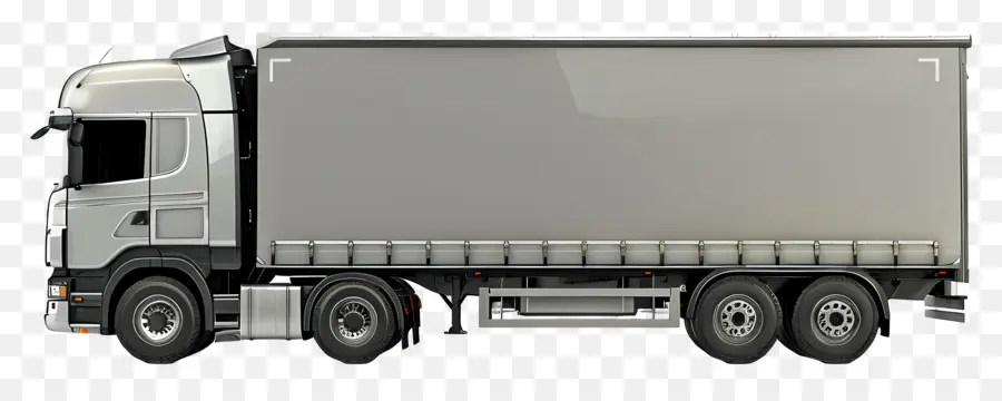 camion laterale camion semi -camion camion camion bianco trasporto a lunga distanza - Grande camion di consegna bianca con sei ruote